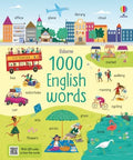 Colorful children's book cover with busy cartoon illustrations of a city and park, featuring labeled English words.
