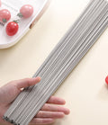 Set of 100 stainless steel BBQ skewers, 35cm round roast sticks for shish kebabs, by dealonlinenz, ideal for grilling and roasting.