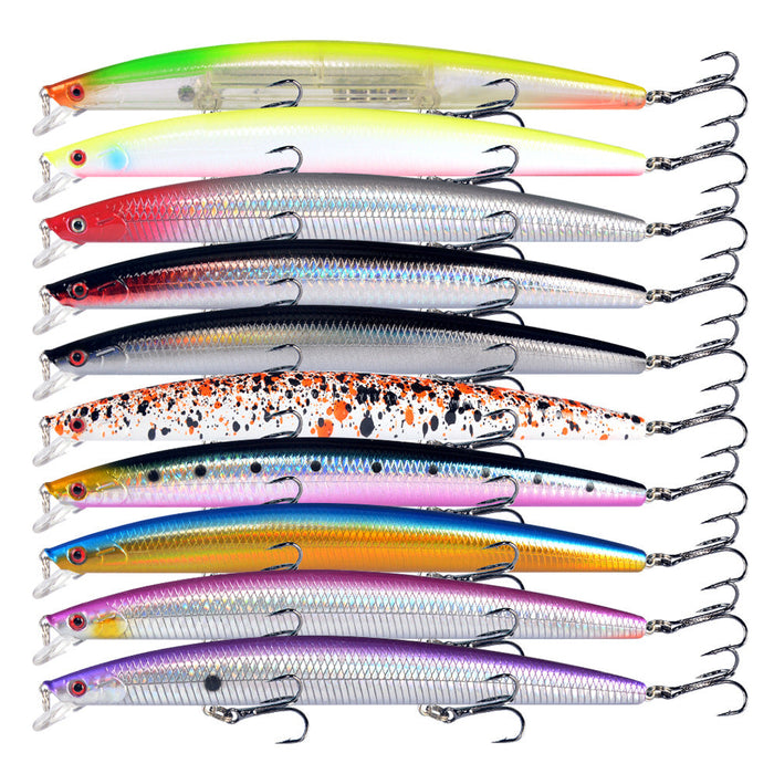 10pcs large fishing lures by dealonline.co.nz, 18cm hard bait lures with treble hooks, lifelike design for freshwater and saltwater fishing