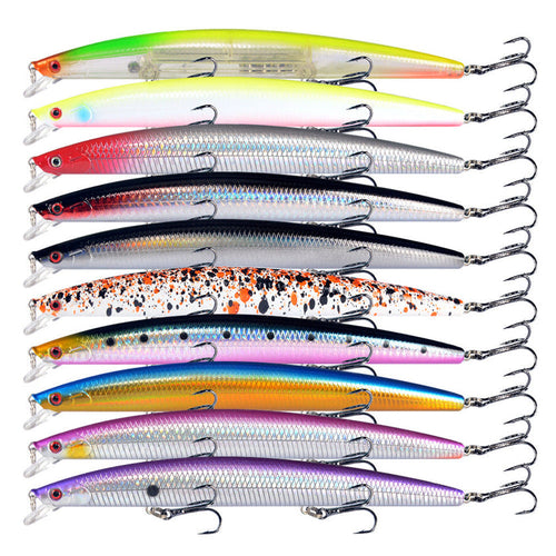 10pcs large fishing lures by dealonline.co.nz, 18cm hard bait lures with treble hooks, lifelike design for freshwater and saltwater fishing