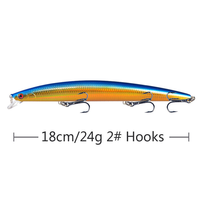10pcs large 18cm hard fishing lures with treble hooks, lifelike design by dealonline.co.nz for freshwater and saltwater fishing