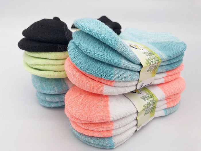 Set of 12 pairs of kids' ankle cushion socks for ages 4-6 from dealonline.co.nz, featuring colorful, soft, and comfortable design.