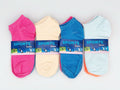 Set of 12 pairs of dealonlinenz candy-colored women's and girls' ankle socks in vibrant pastel shades.