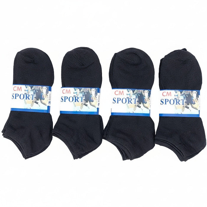 Pair of black thin ankle socks from dealonline.co.nz, size M7-11/W8-12, shown laid flat for casual wear.