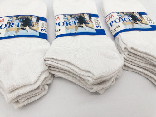 Pair of white dealonlinenz thin ankle socks for men and women, size M7-11/W8-12, shown in the image.