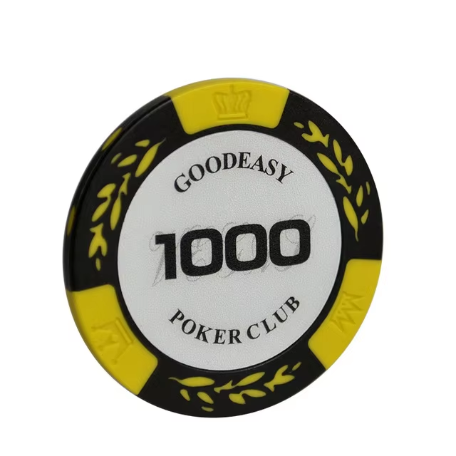 Set of 25 colorful 14g poker chips with casino token design, perfect for poker games and gambling at home or in casinos.