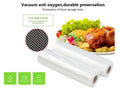 Two vacuum sealer bag rolls, 17x500cm, by dealonline.co.nz, showing clear, durable plastic material for food storage.