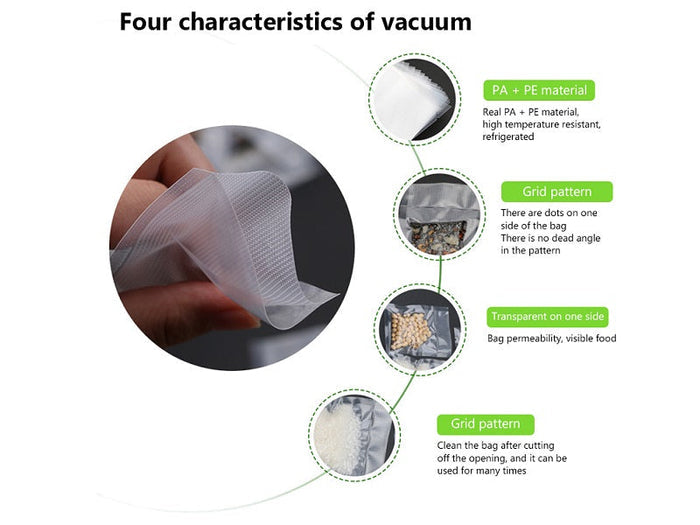 Two rolls of dealonlinenz vacuum sealer bag measuring 17x500cm, transparent plastic film for food preservation, laid flat.