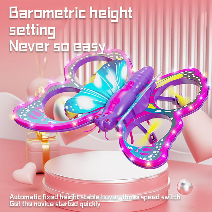 2.4GHz RC Butterfly Drone by dealonline.co.nz with 3D flip gravity sensing, quadcopter design, and headless flight mode.