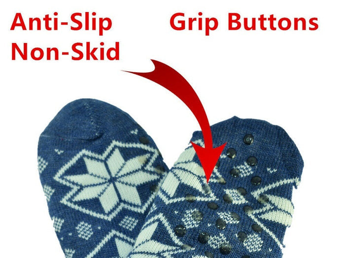 Three pairs of dealonline.co.nz thermal fleece-lined fuzzy cozy socks, showing plush interior and colorful exterior fabric.