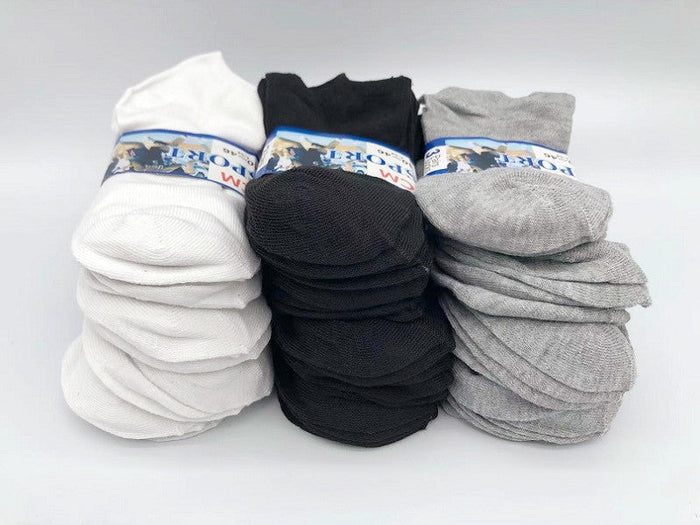 Set of 36 colorful thin ankle socks for men and women, from dealonline.co.nz, displayed in various colors and sizes.