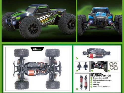 Dealonlinenz 1:16 RC off-road truck with all-terrain tires, 4WD, high-speed electric motor, suitable for outdoor play.