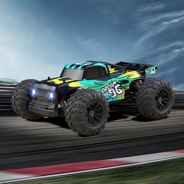 Dealonlinenz 1:16 off-road 4WD electric RC truck with high speed, rugged tires, suitable for all terrains and outdoor play.
