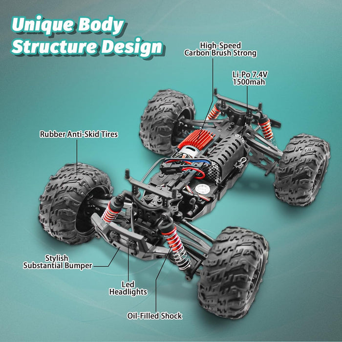 Dealonlinenz 1:16 off-road 4WD electric RC truck, high-speed all terrains, suitable for kids as a fun outdoor toy