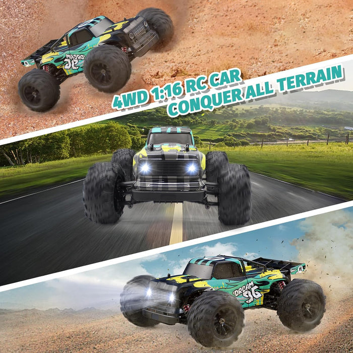 Dealononline 1:16 off-road 4WD electric RC truck with high-speed 36km/h, suitable for all terrains, ideal for play and gifts.