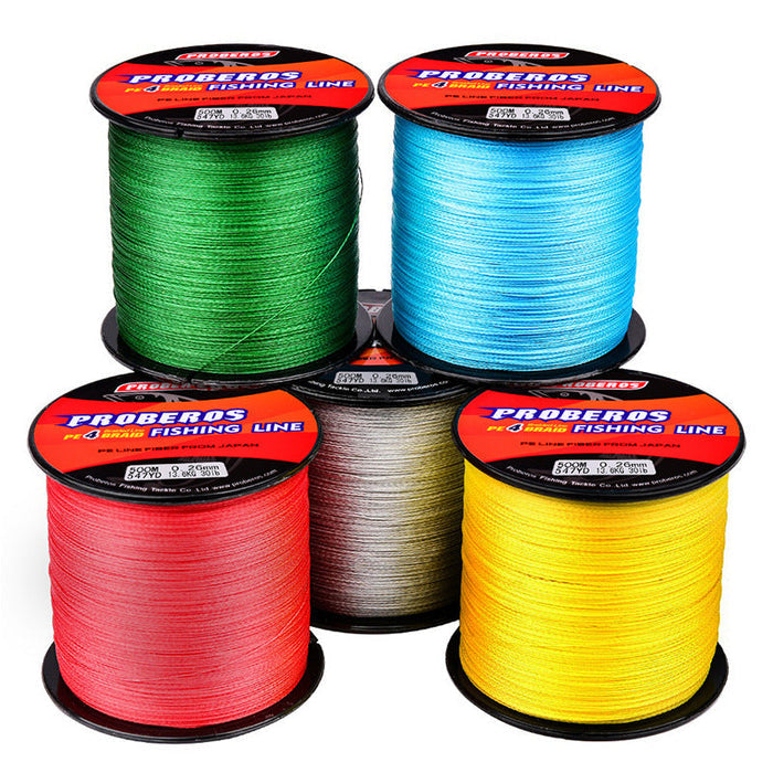 Braided fishing line by dealonline.co.nz, 40lb strength, 500m length, 4-strand multifilament PE braid wire, suitable for fishing.