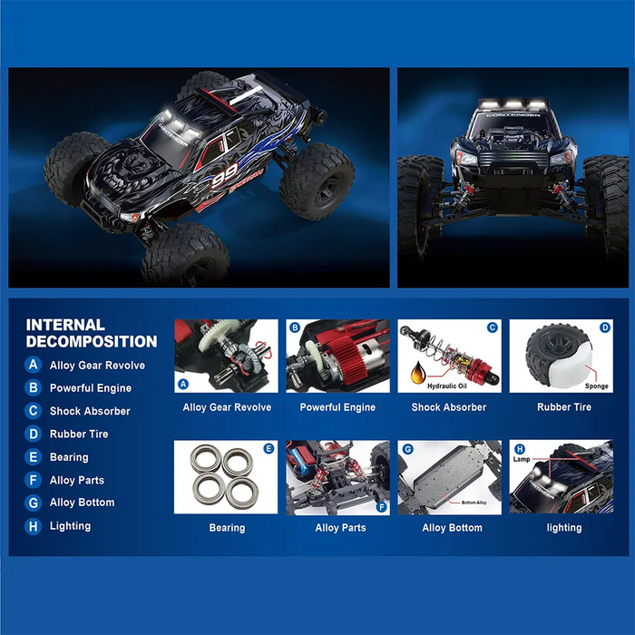 4WD high-speed RC Truggy off-road vehicle in green with large tires, 1:10 scale, designed for fast outdoor racing.