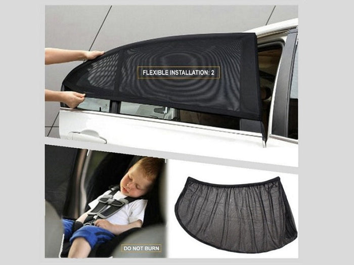 Set of four dealonlinenz car window sun shade covers for front and rear side windows, mesh shield design for sun protection.