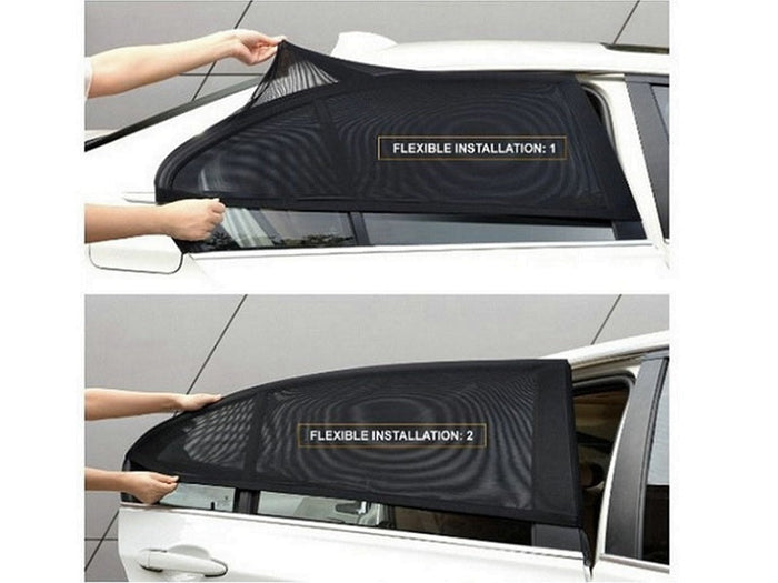 Set of four dealonlinenz car sun shade covers for front and rear side windows with mesh shield for UV protection.