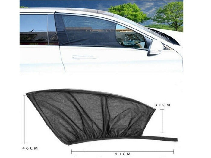 Set of four dealonlinenz car window sun shades with mesh visors for front and rear side windows, providing sun protection.