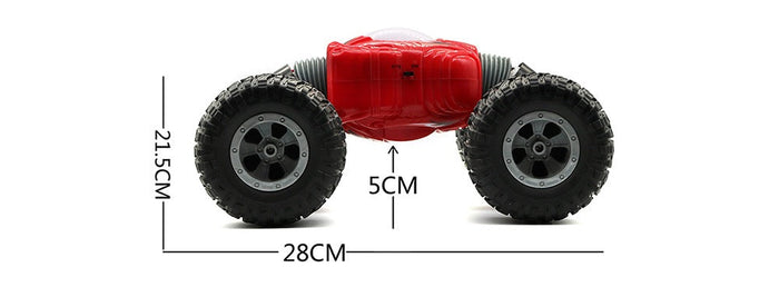 Dealonlinenz 4WD remote control stunt car with lights, showcasing its transforming design and vibrant lighting features.