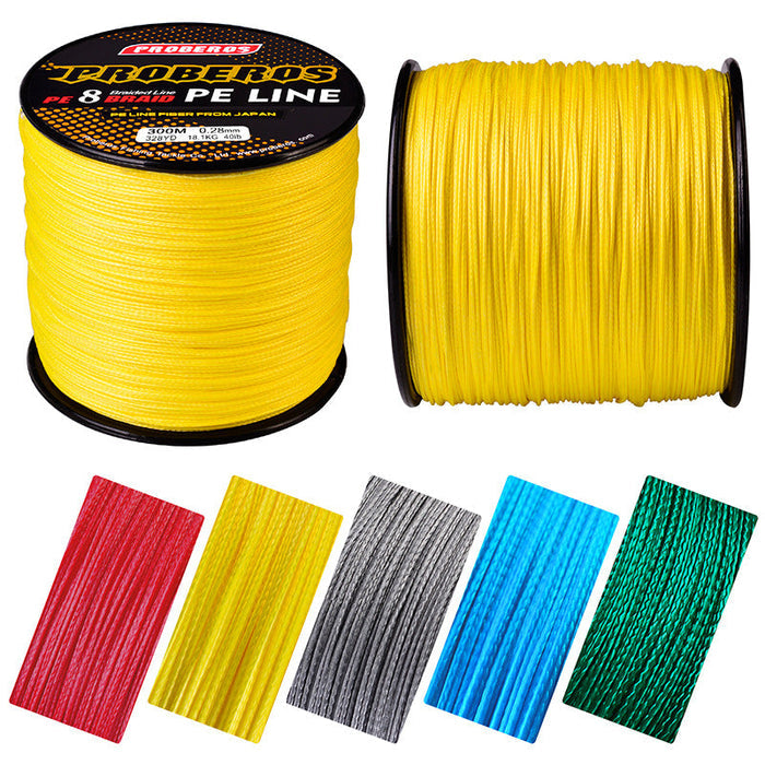 Braided fishing line, 500M, 80Lb, Pro Premier PE braid wire, suitable for tackle and fishing gear, displayed on a spool.