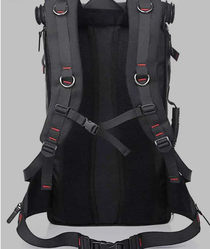 Mead's Supply Oxford fabric hiking backpack in army green, large 50L capacity, durable construction for outdoor adventures.