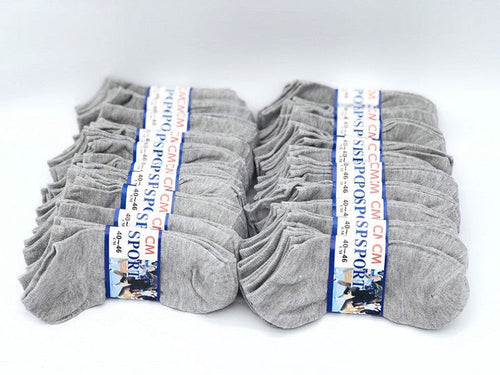 Set of 60 grey thin ankle socks for men and women, casual wear, featuring lightweight fabric and comfortable fit from dealonline.co.nz.