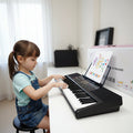 Portable 61-key multimedia electronic piano with musical keys, compact design, perfect for beginners and musicians.