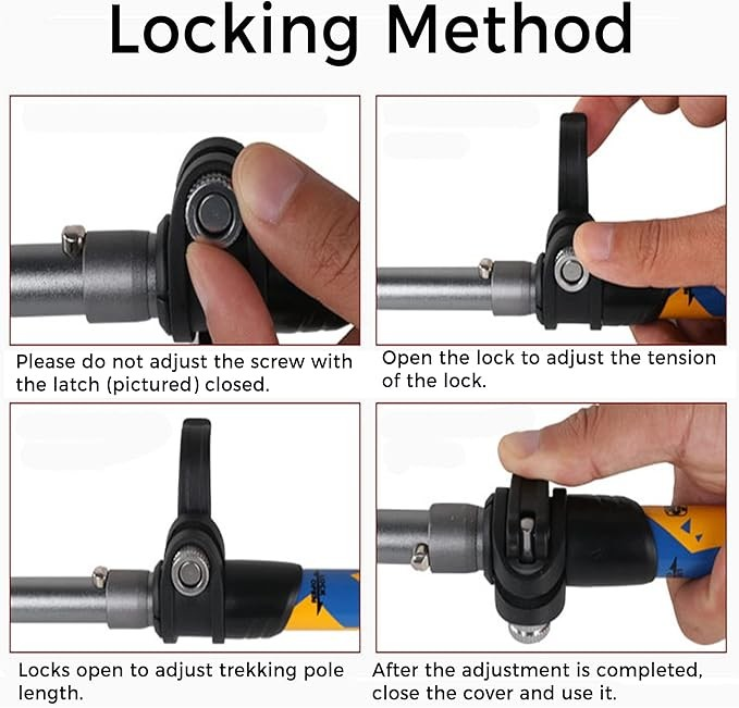 ECOTREK 7075 aluminium trekking pole with quick lock system, silver hiking pole designed for outdoor trekking and hiking activities.