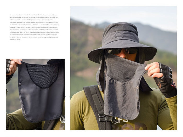 Gray dealonline.co.nz sun hat with wide brim, bucket style, outdoor fishing and hiking cap, UV protection for sun safety.