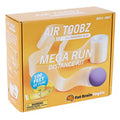Yellow toy box featuring a long, winding translucent tube, a purple ball, and a blue 100 Feet of Fun badge.