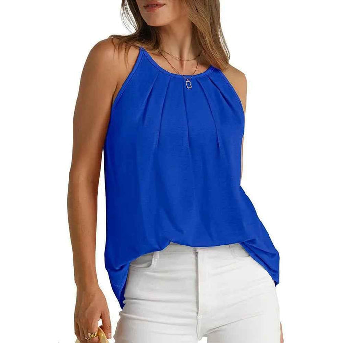 Black Stylish 3Sixty5 airy pleated cami top for women, lightweight and fashionable women's sleeveless top with pleats.