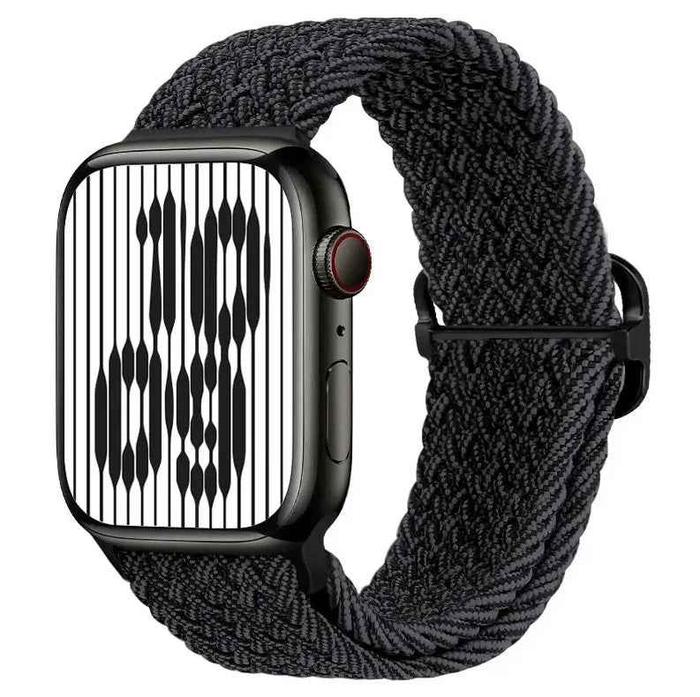 Techplus Apple Watch Nylon Band with adjustable braided design, lightweight and stretchy for comfortable wear.