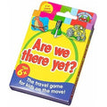 Bright yellow card game box featuring red bubbly text and illustrations of a bird, traffic light, and a yellow tractor.