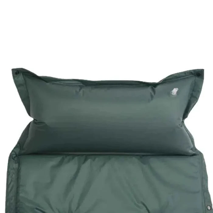 Mead's Supply & Equipment inflatable camping mattress in army green, moisture-proof sleeping pad, 180x60x2.5cm, 200kg capacity