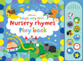 Colorful children's sound book with nursery rhyme illustrations and a side panel featuring ten circular sound buttons.