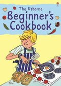 Book cover featuring a cartoon boy in a striped apron frying an egg, with vegetable icons and a yellow background.