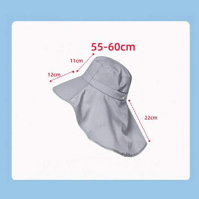 Beige wide brim bucket sun hat with UV protection, ideal for outdoor fishing and hiking activities.