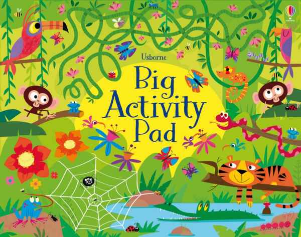 Bright jungle-themed cover featuring a cartoon tiger, monkey, toucan, and crocodile among green vines and flowers.