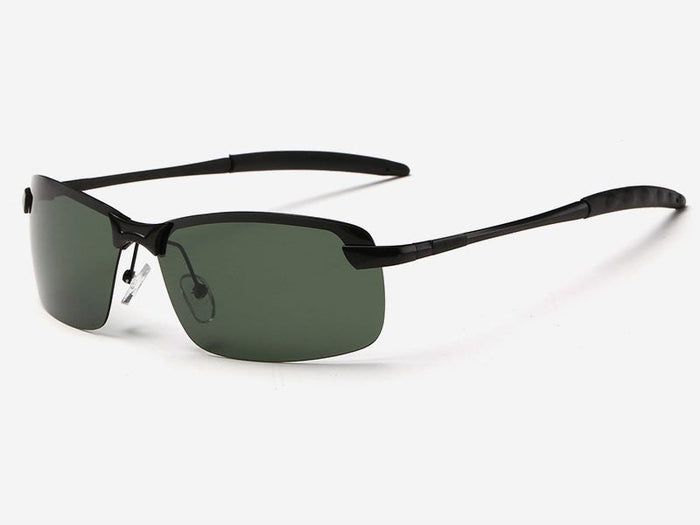 DealonlNz polarized sunglasses with green-black hydrophobic lenses and anti-reflective coating, stylish and protective eyewear.