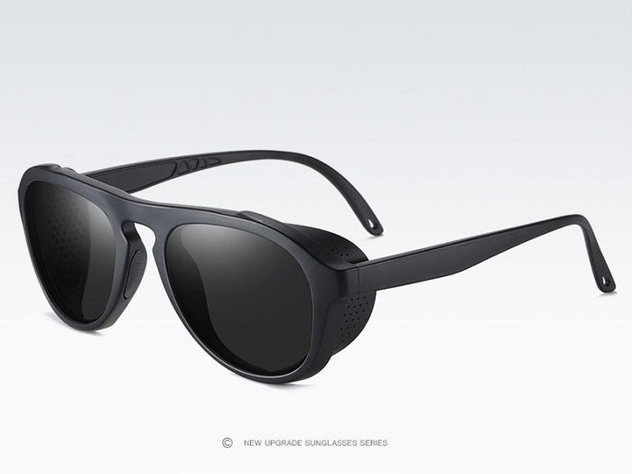 Black HD polarized sunglasses with anti-blue ray coating and hydrophobic lens from dealonlinenz, showcasing stylish eyewear.