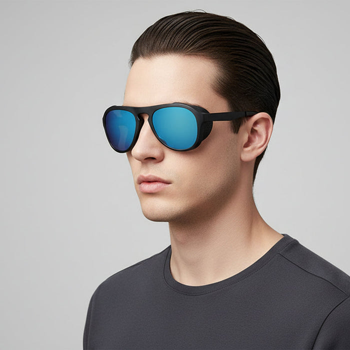 Blue HD polarized sunglasses with anti-blue ray coating and hydrophobic lens, stylish dealonlinenz sunglasses for outdoor use