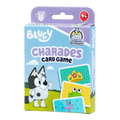 Bluey Charades Card Game box in light blue and purple with Muffin and cards showing a crown, frog, and ballerina.