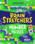 Vibrant activity book cover with cartoon robots and yellow numbered pipes on a bright green and dark blue background.