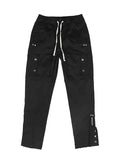 Black women's breasted slit cargo pants with drawstring detail from Mead's Supply & Equipment Outfitters, shown on a 2XL model.
