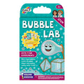 Teal Galt Bubble Lab kit box with a smiling bubble, 3D geometric shapes, and contents for seven science experiments.