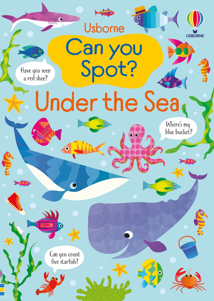 Colorful book cover featuring a blue whale, pink octopus, and stylized sea creatures on a light blue background.