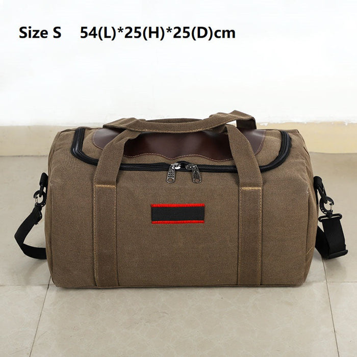 ECOTREK canvas storage bag for travel, camping, and moving, high-capacity luggage bag with durable fabric and spacious design.