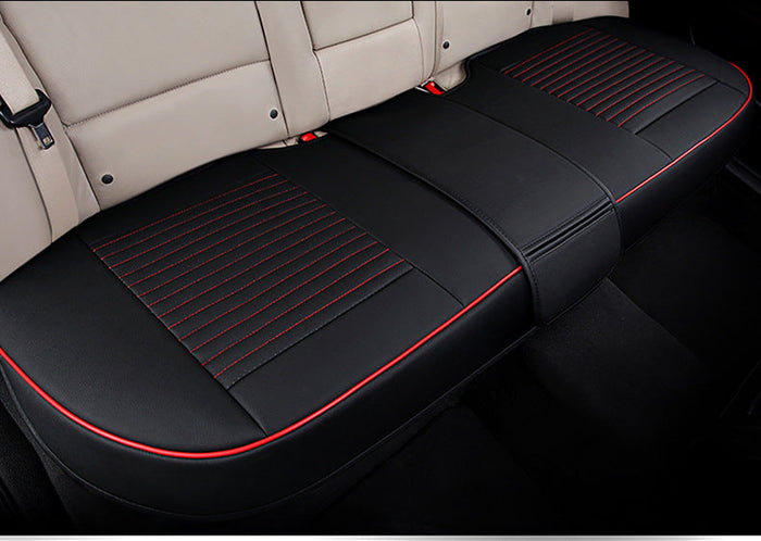 Faux leather car seat cover set for 5-seater, includes front and rear cushions, premium quality from dealonline.co.nz